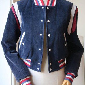 $5k GUCCI Hollywood 10/12 EU 44 Corduroy Tiger Embroidered Varsity Bomber Jacket